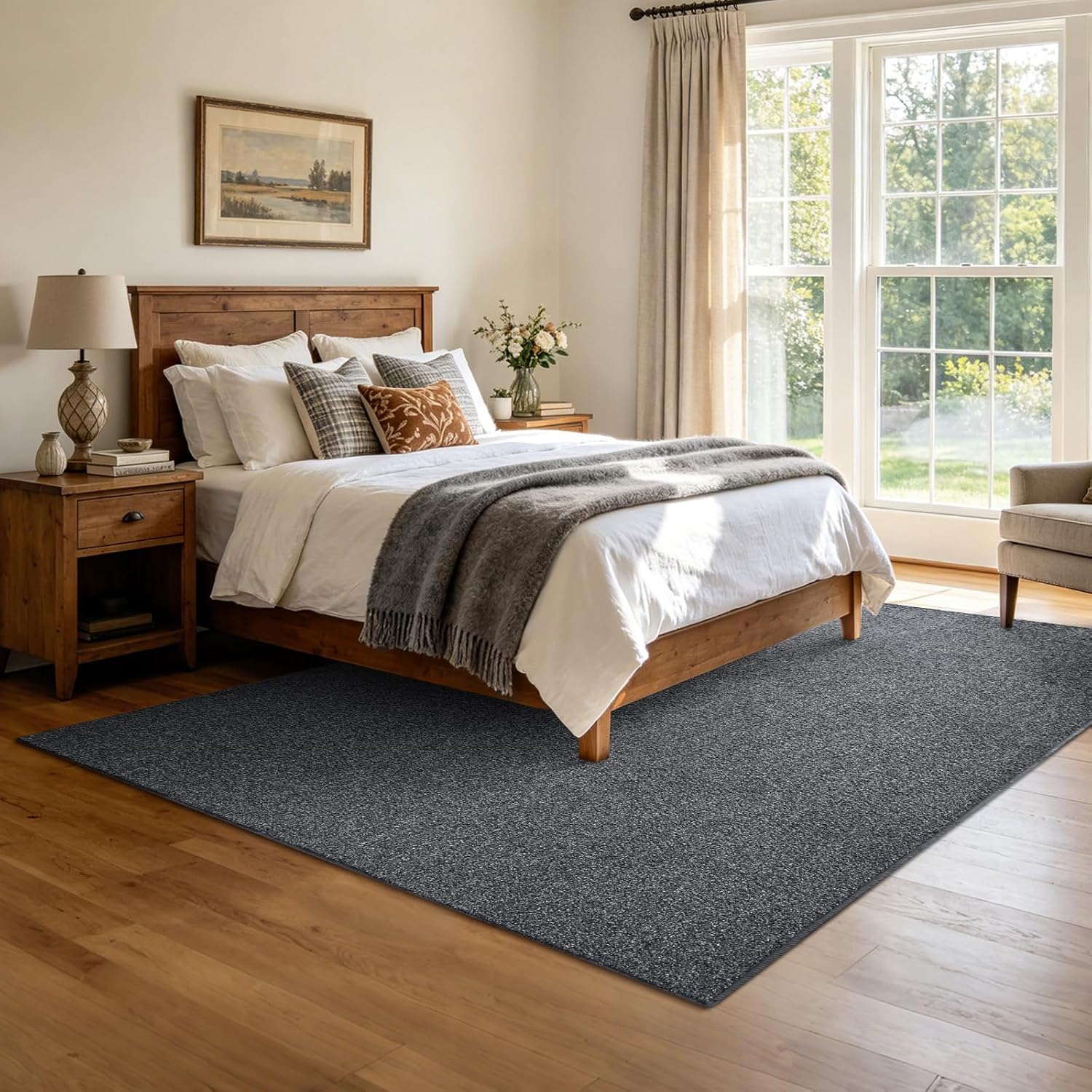 5x7 Black/White Area Rug Washable Non-Slip Soft for Living Room Bedroom