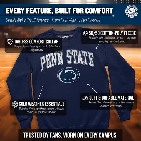 NCAA College Sweatshirt Fleece Crewneck Pullover for Men and Women