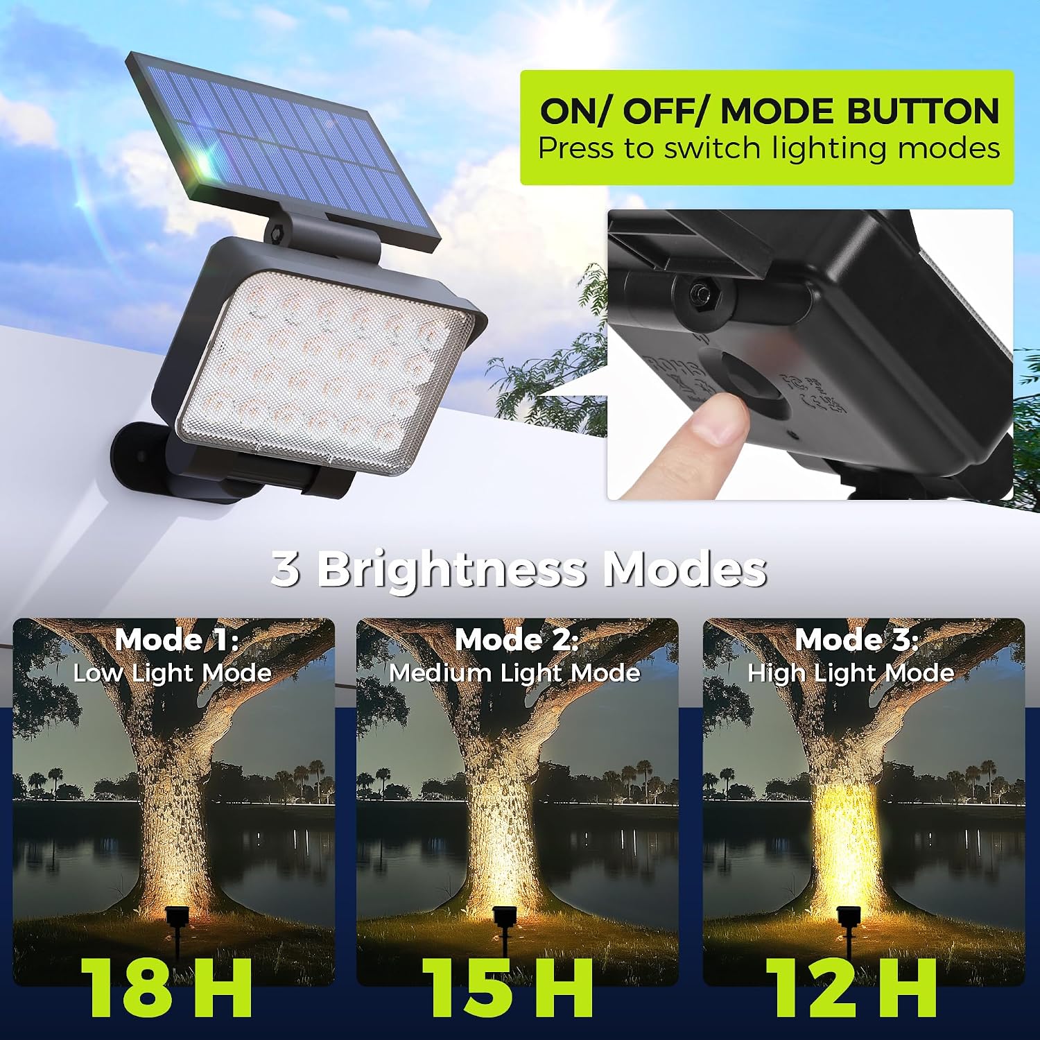Solar Spot Lights Outdoor Waterproof, 6 Packs, Warm White