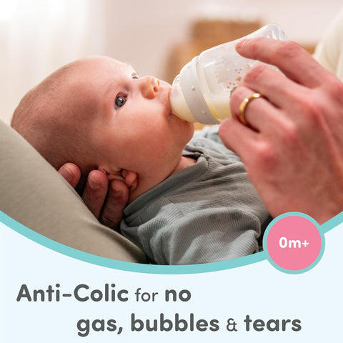 NUK Simply Natural Baby Bottle Nipples - Fast Flow, Silicone, Extra Soft, Anti-Colic Air System, BPA-Free, Pack of 2