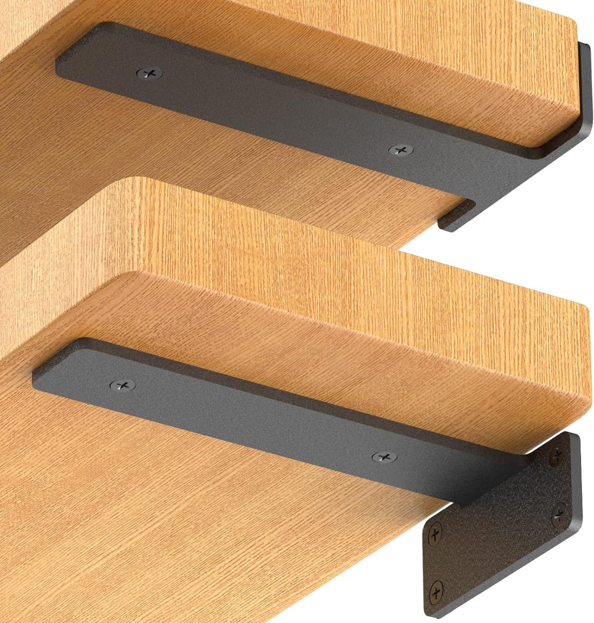 Starunder 8 Inch Floating Shelf Brackets,4 Pack L‑Shape Shelf Supports