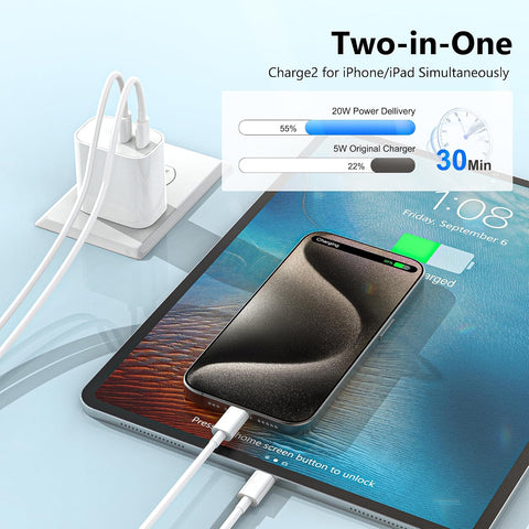 USB C Charger Block 3 Pack, Dual Port 20W Fast Wall Plug