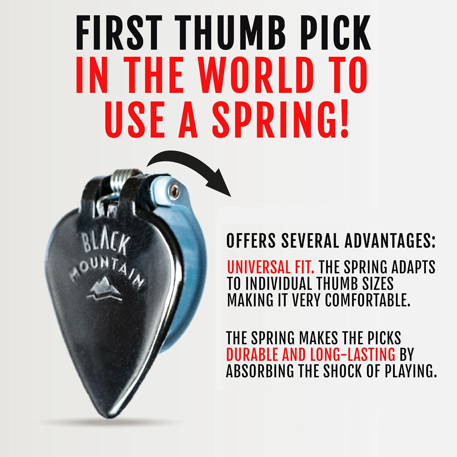 Black Mountain Thumb Picks - Variety Pack, Spring Loaded Finger Picks