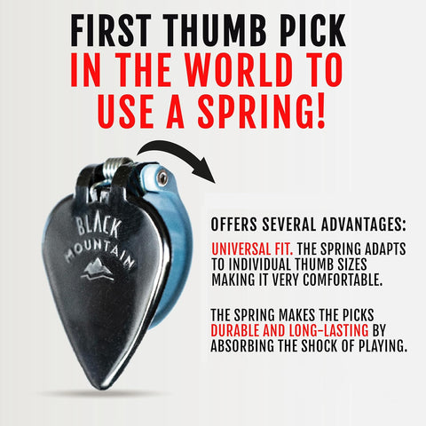 Black Mountain Thumb Picks - Variety Pack, Spring Loaded Finger Picks
