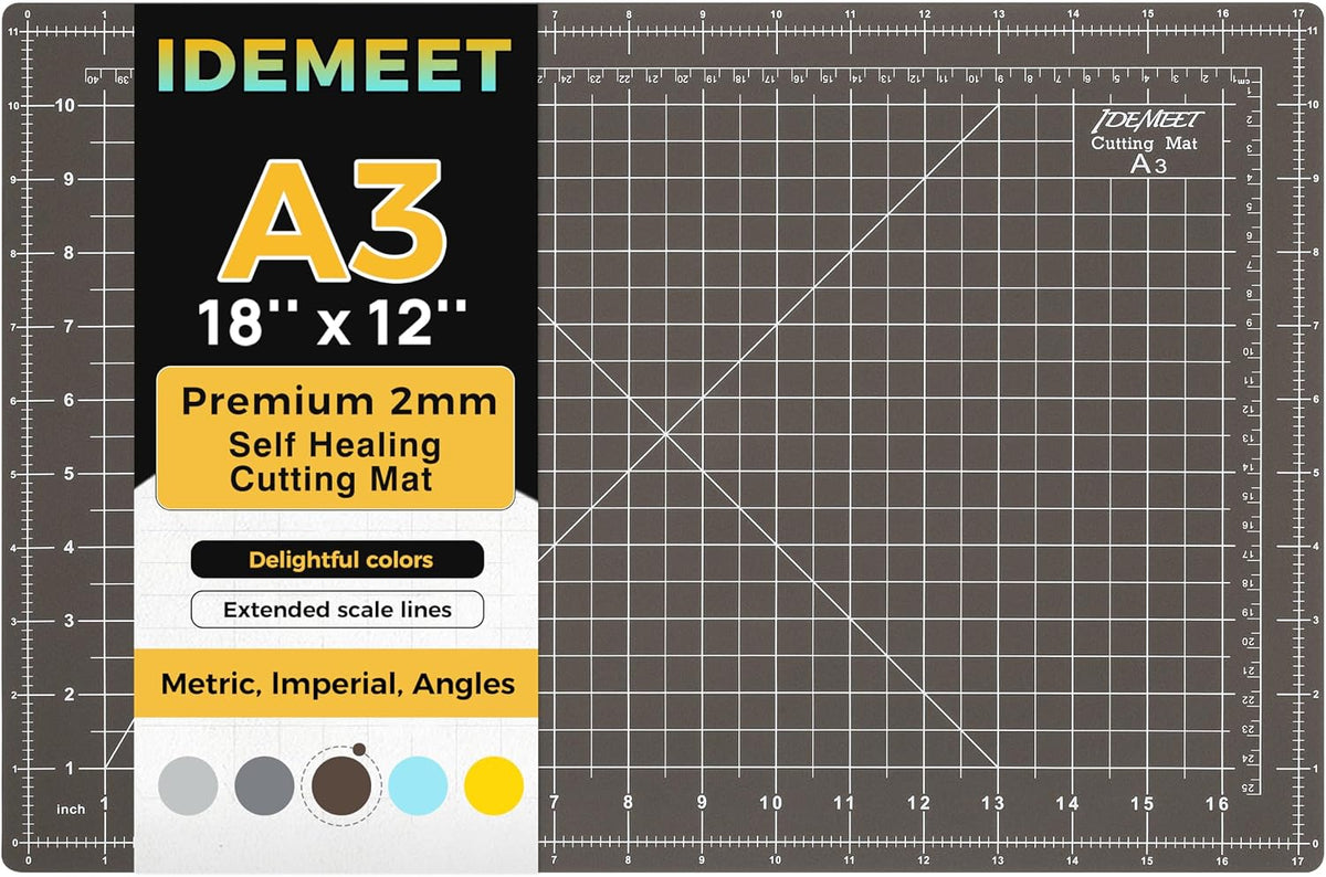Self Healing Cutting Mat 18" x 12", A3 Double-Sided for Sewing & Quilting