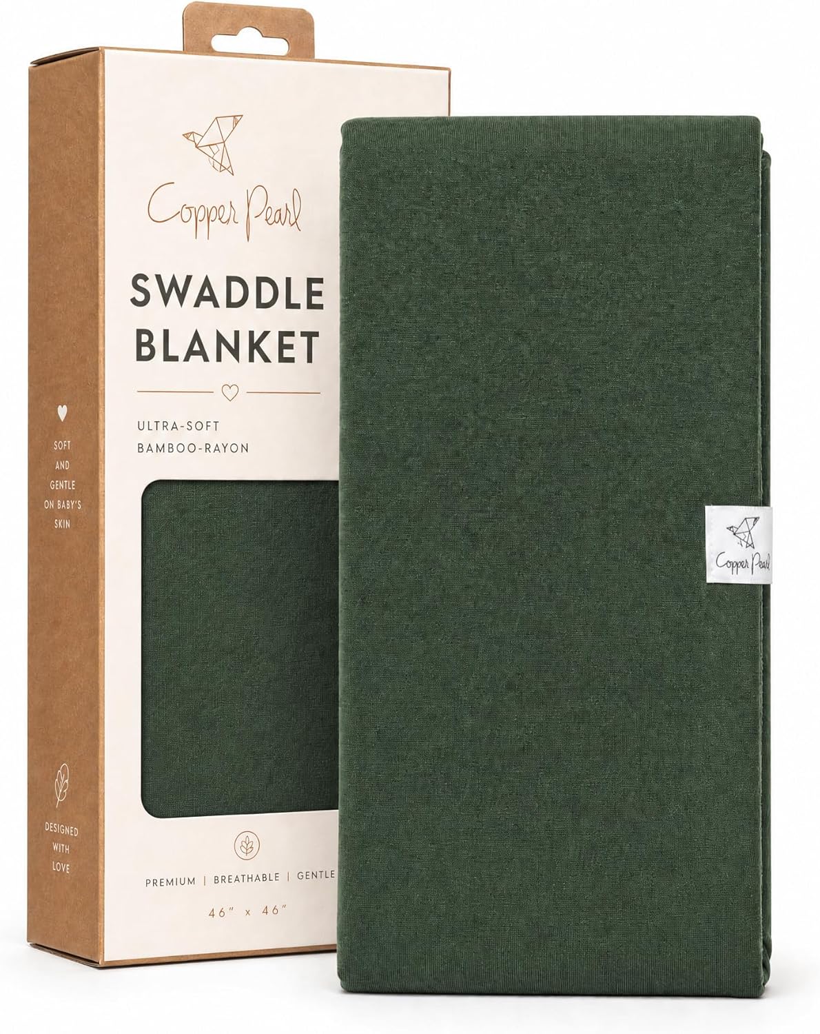 Copper Pearl Swaddle Blankets for Newborns | Soft Stretchy Receiving Blankets for Boys and Girls | Large 46 x 46 Inch Baby Blankets | Lightweight and Breathable Swaddles | Alder