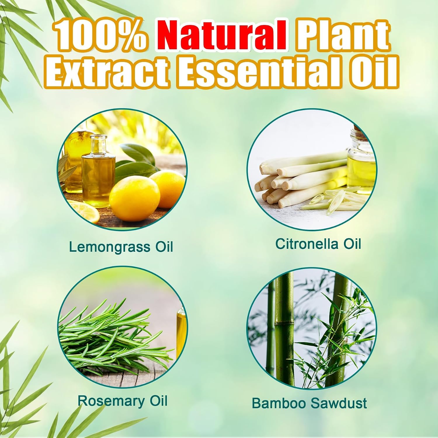 90 Pcs Natural Mosquito Repellent Outdoor Patio, Citronella Oil Mosquito Incense Sticks Plant-Based Bug Repellent for Patio Camping Fishing Backyard Travel Mosquito Control
