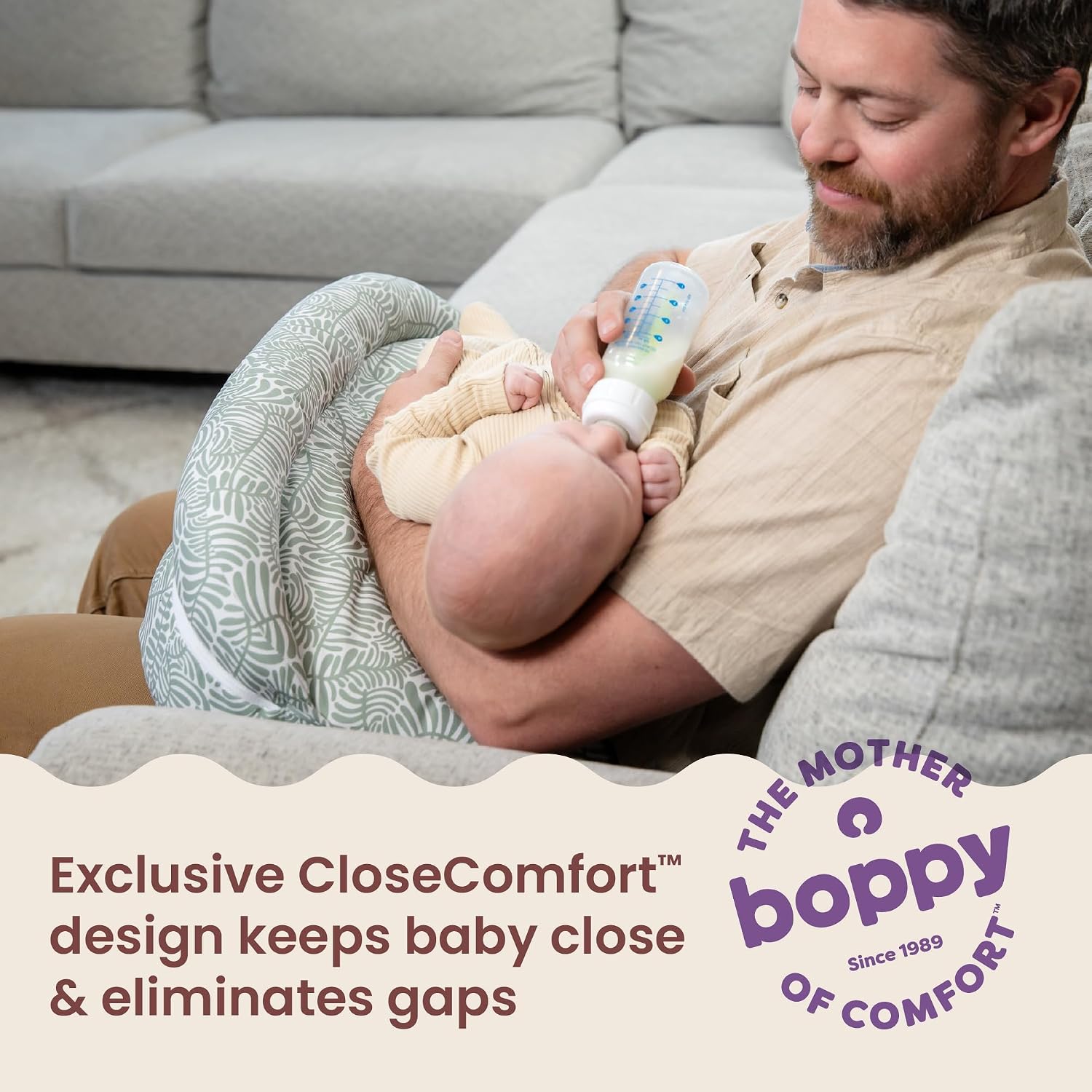 Boppy Complete Nursing Pillow, 2-in-1 Feeding Pillow with Bolster & Belt