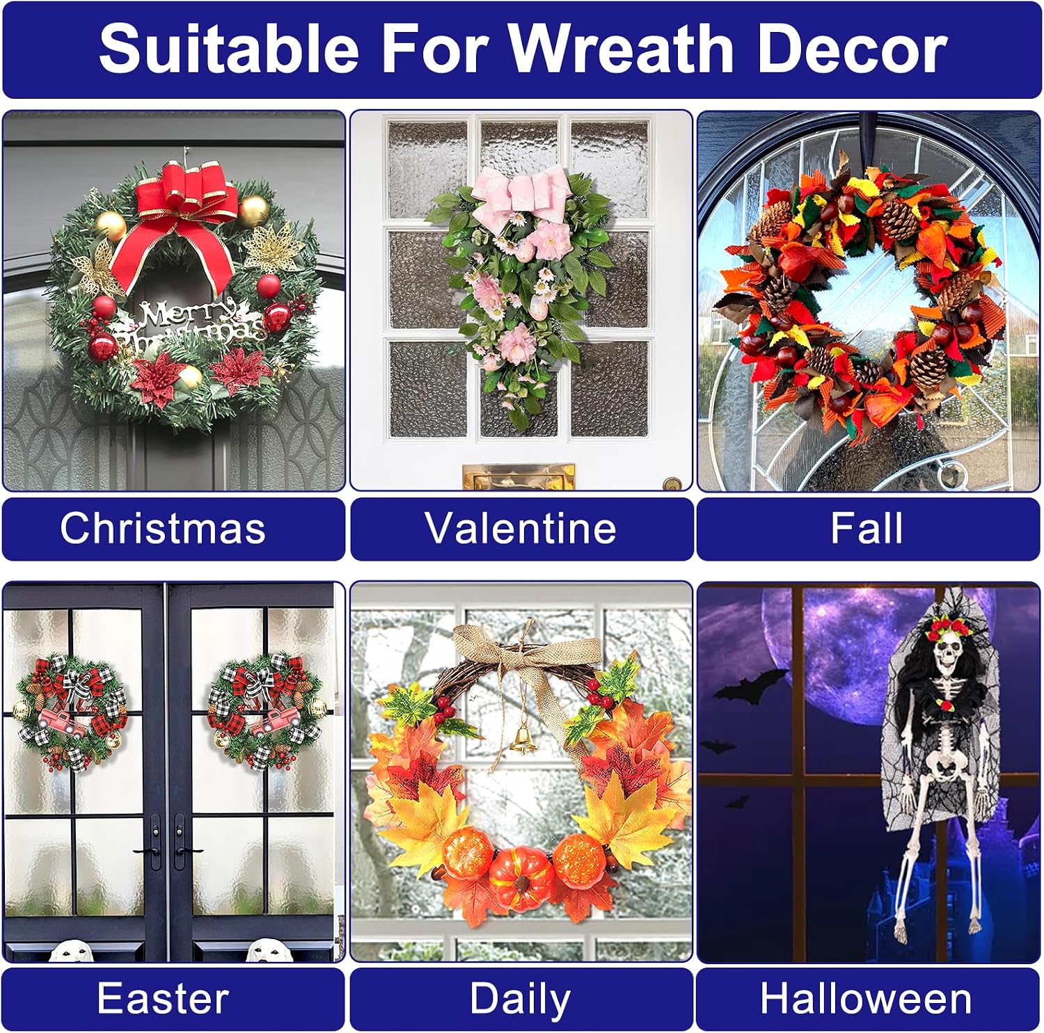 Bntuk Suction Cup Wreath Hanger, Wreath Hanger for Glass Front Door Window