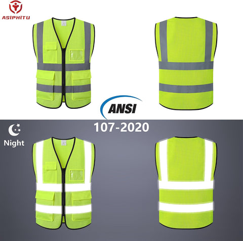 Reflective Safety Vest for Men Women Construction Vest ANSI Standard AP1