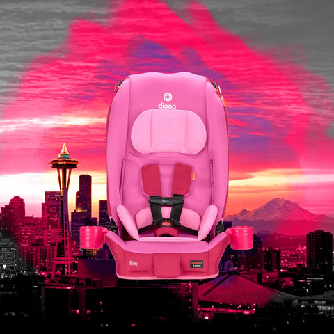 Diono Radian 3R, All-in-One Convertible Car Seat, Rear and Forward Facing, 10 Years 1 Car Seat, Slim Fit 3 Across, Pink Cotton Candy