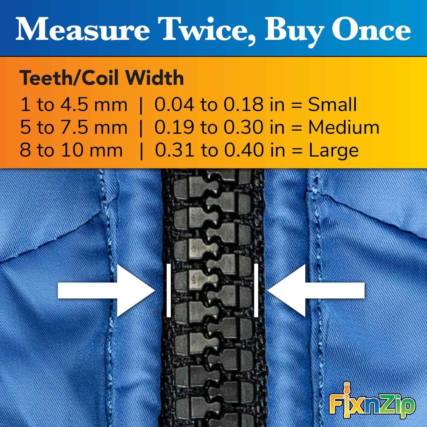 FixNZip Medium Black Nickel Zipper Repair Kit | Universal No-Sew Slider Replacement for Jackets, Sleeping Bags, Tents, and Duffel Bags | Instant and Reusable Zipper Repair Tool | Sizes 5-7