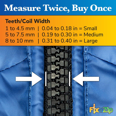 FixnZip (Black Nickel 3 Pack S,M,L) - Universal Zipper Repair Kit for Jackets, Luggage, Bags - Backpack Zipper Replacement Repair Kit - Instant Zipper Fix