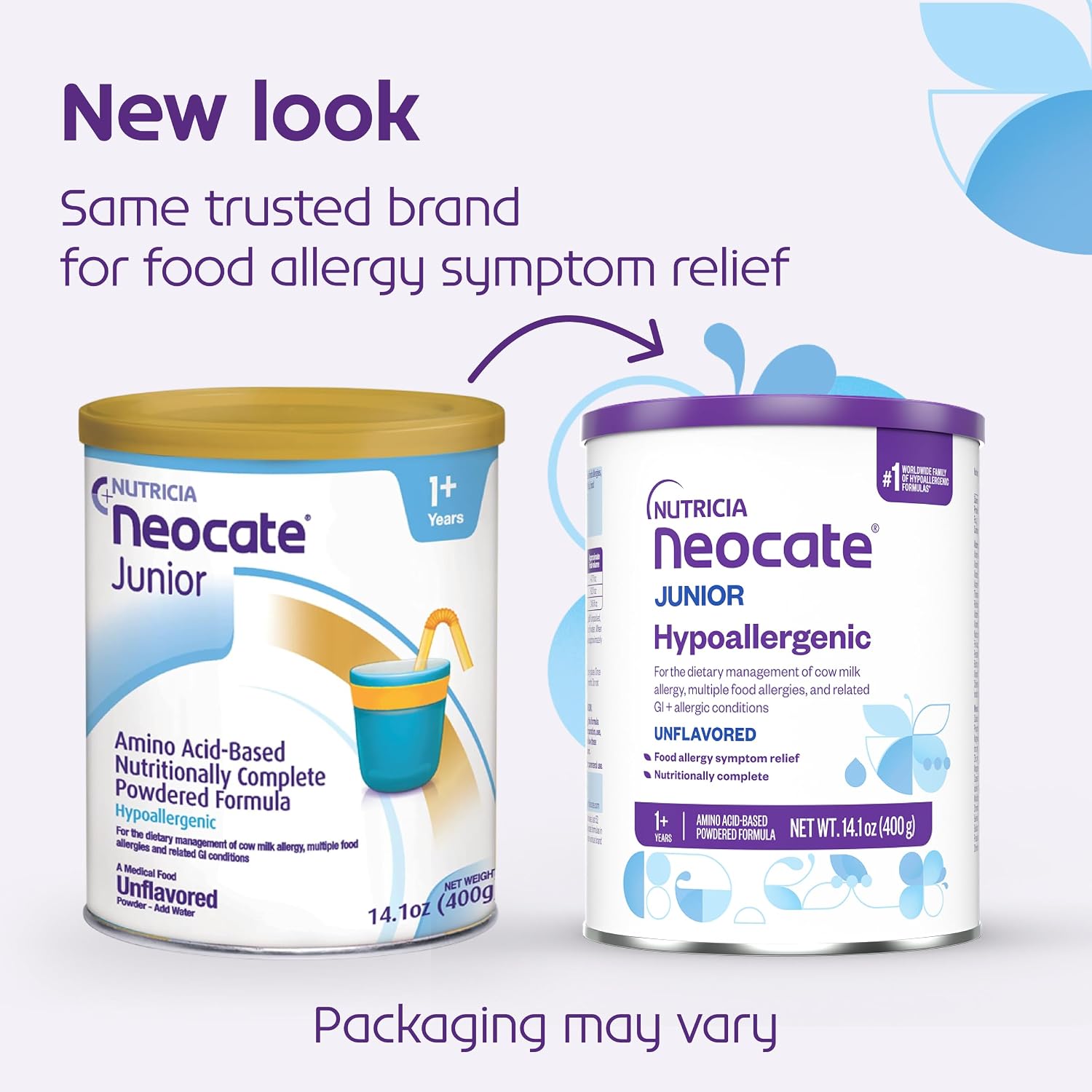 Neocate Junior - 1+ years - Hypoallergenic Toddler Formula for Food Allergy Relief - Nutritionally Complete Dairy Free Formula - Dairy Free Powder - Great Taste - Unflavored - 14.1 oz