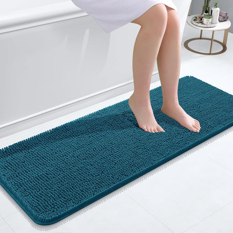 OLANLY Bathroom Runner Rugs 47x17, Extra Soft Absorbent Chenille Bath Rugs