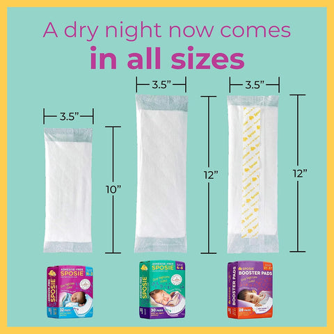 Sposie Overnight Diaper Booster Pads, Stop Diaper Leaks, Size 4-6, 30 Ct