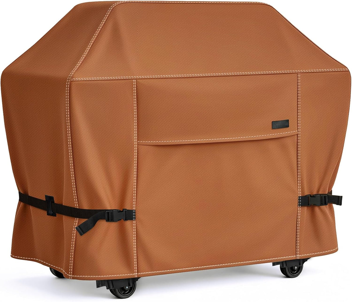 NettyPro Grill Cover Heavy Duty Waterproof 72 inch, Outdoor 3-5 Burners Gas BBQ Cover for Outside Weber, Char-Broil, Brinkmann, Nexgrill Large Barbecue, Brown