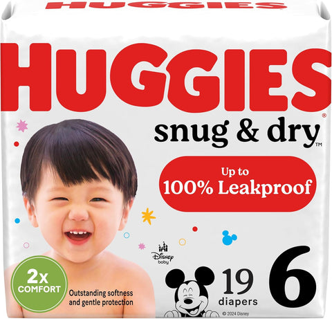 Huggies Snug & Dry Baby Diapers, Size 6, 19 Count