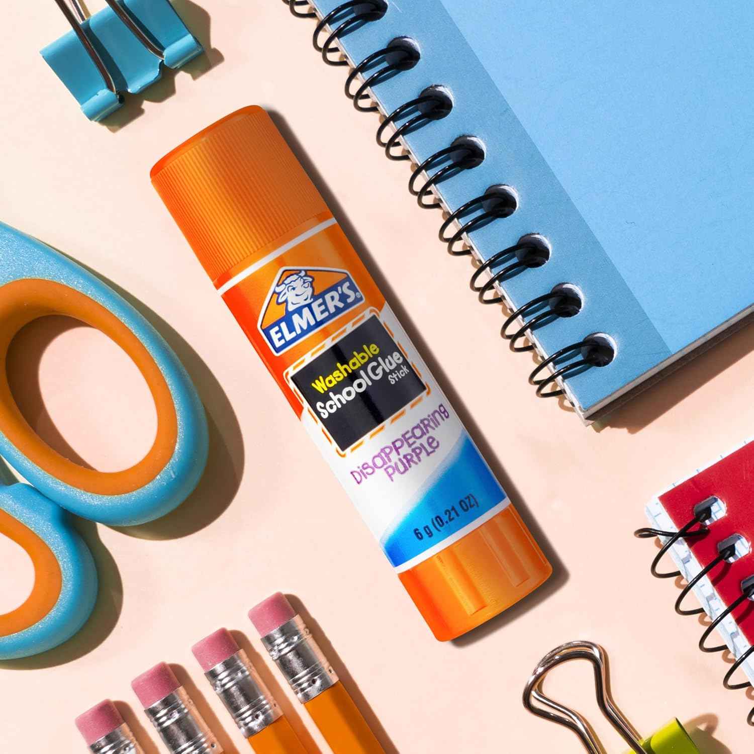 Elmer's Disappearing Purple School Glue Sticks, Washable, 6 Grams, 12 Count - Arts & Crafts, Poster, Projects, Back to School, #1 Teacher Brand
