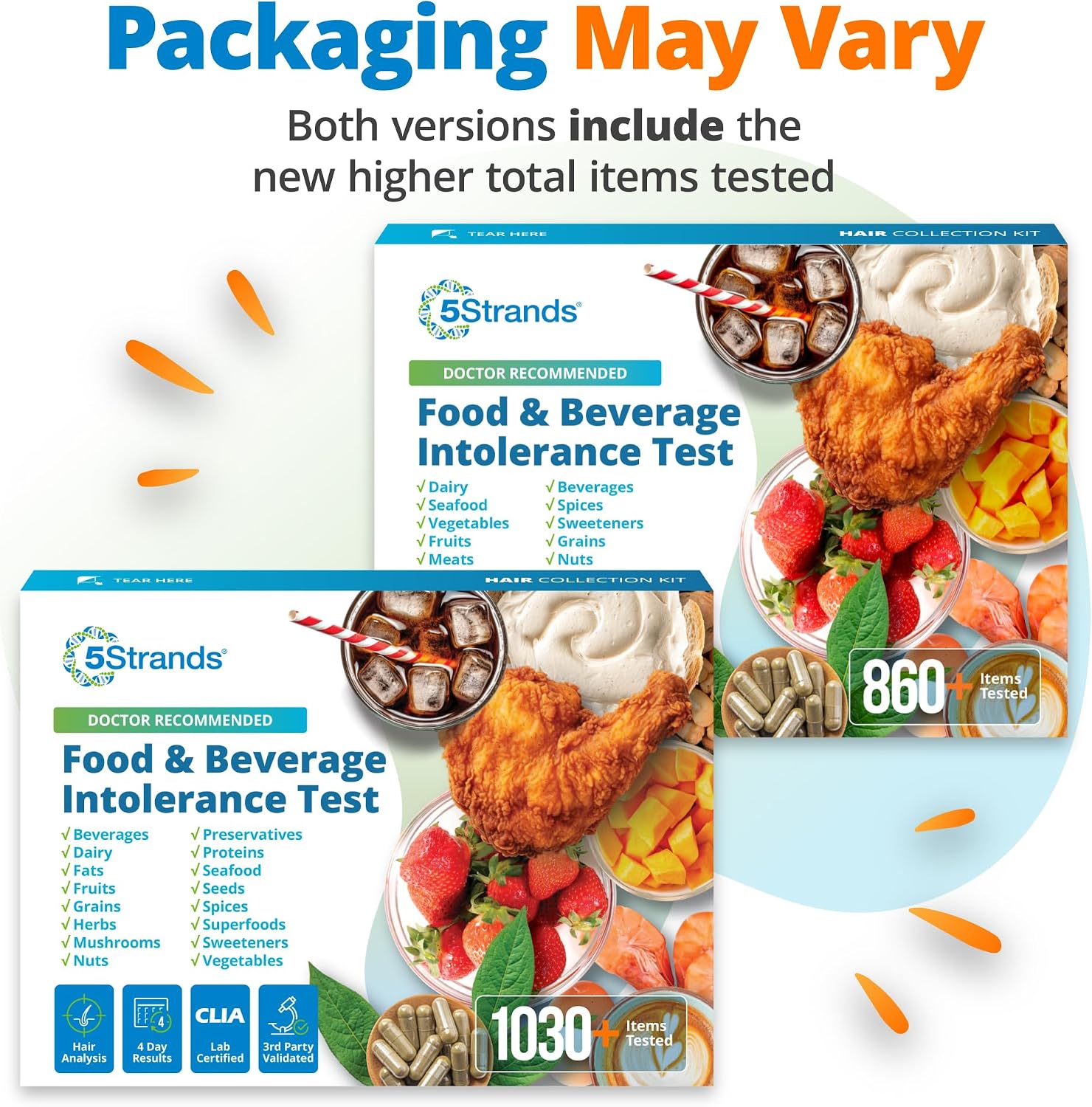 5Strands Food & Beverage Intolerance Test with 1030 Items Tested