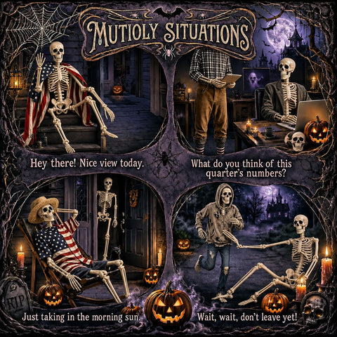 Abakuku 2 Pack 36" Halloween Skeleton Decorations,Human Bones for Halloween Party with Movable Joints,for Haunted Houses, Front Lawn, Graveyard Props