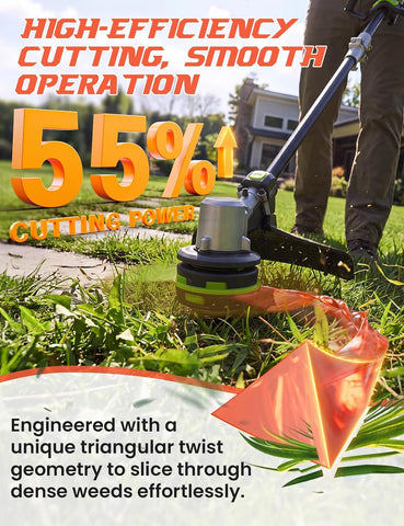 YWTESCH 4 Pack AL2420PD 0.095’’ Replacement Twisted Trimmer Lines Compatible with All EGO 15-Inch String Trimmers, 56 FT Dual Color Pre-Cut Heavy Duty Weed Wacker String for EGO Line Trimmers