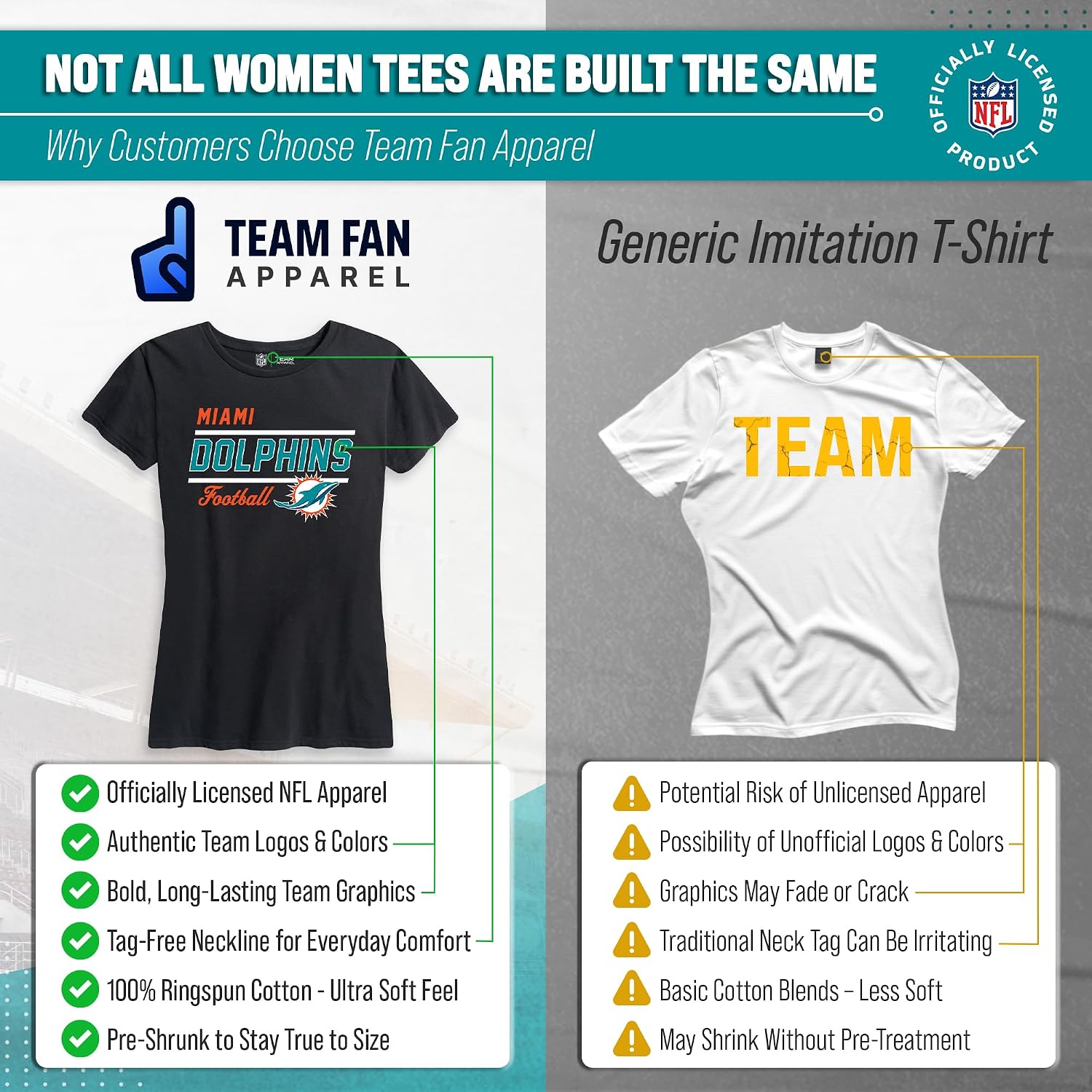 NFL Women's Gameday T-Shirt - Relaxed Fit Short Sleeve Tee