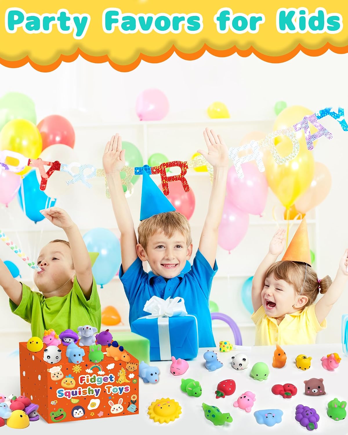 30 Pack Kawaii Squishy Toys, Fidget Party Favors for Kids 3-5, 4-8, 8-12