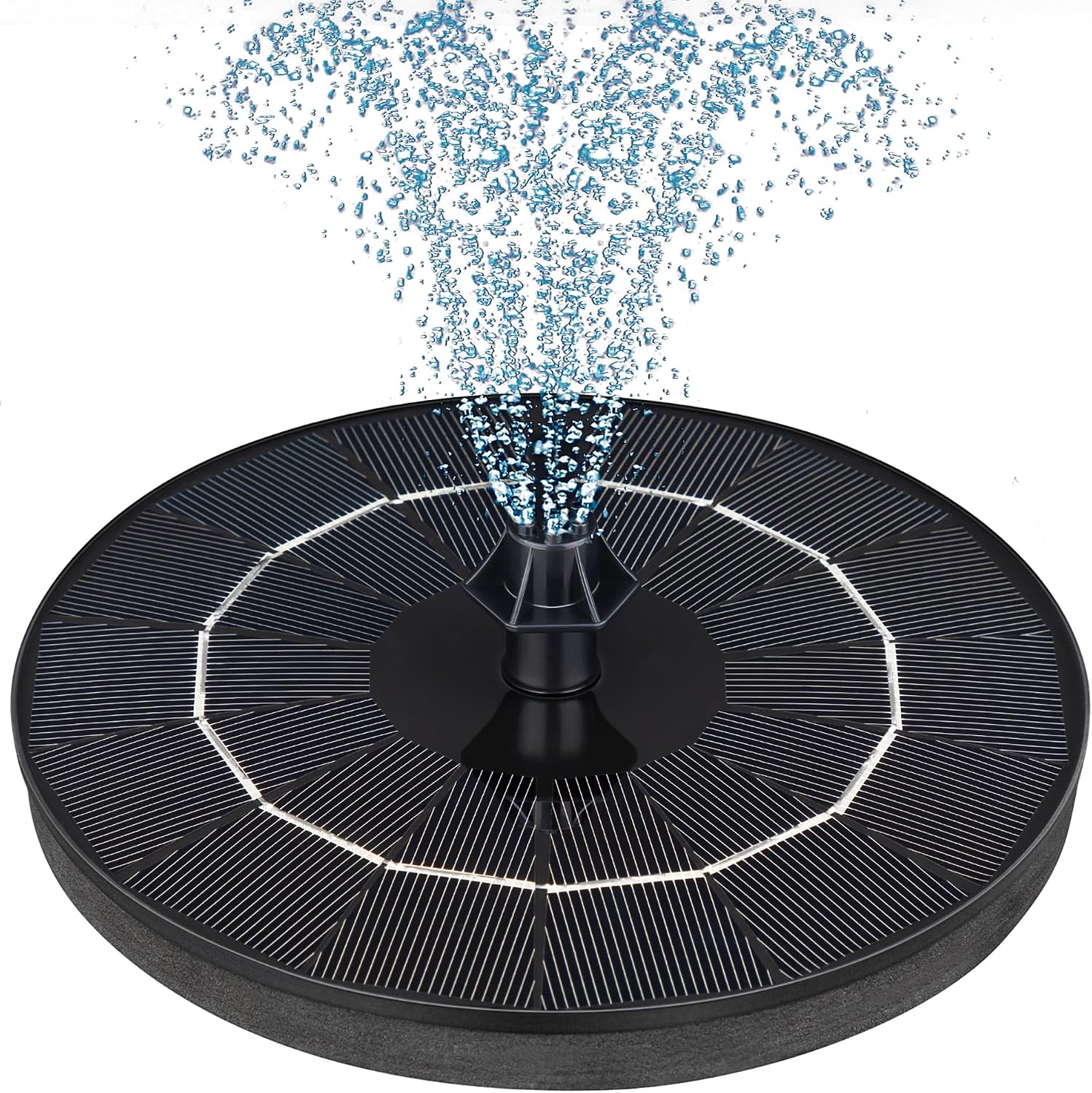 Mademax Upgraded Solar Fountain with 4 Easy Install Nozzle and Fixer, Solar Powered Fountain Pump for Bird Bath, Garden, Pond, Pool, Fish Tank, Outdoor