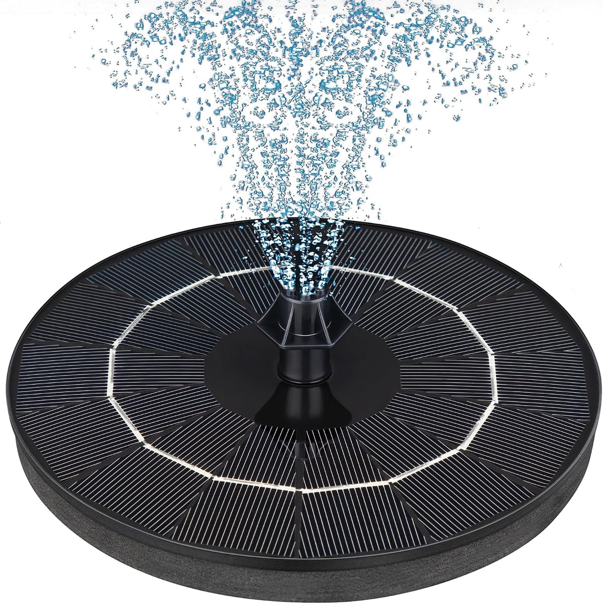 Mademax Upgraded Solar Fountain with 4 Easy Install Nozzle and Fixer, Solar Powered Fountain Pump for Bird Bath, Garden, Pond, Pool, Fish Tank, Outdoor