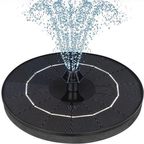 Mademax Upgraded Solar Fountain with 4 Easy Install Nozzle and Fixer, Solar Powered Fountain Pump for Bird Bath, Garden, Pond, Pool, Fish Tank, Outdoor