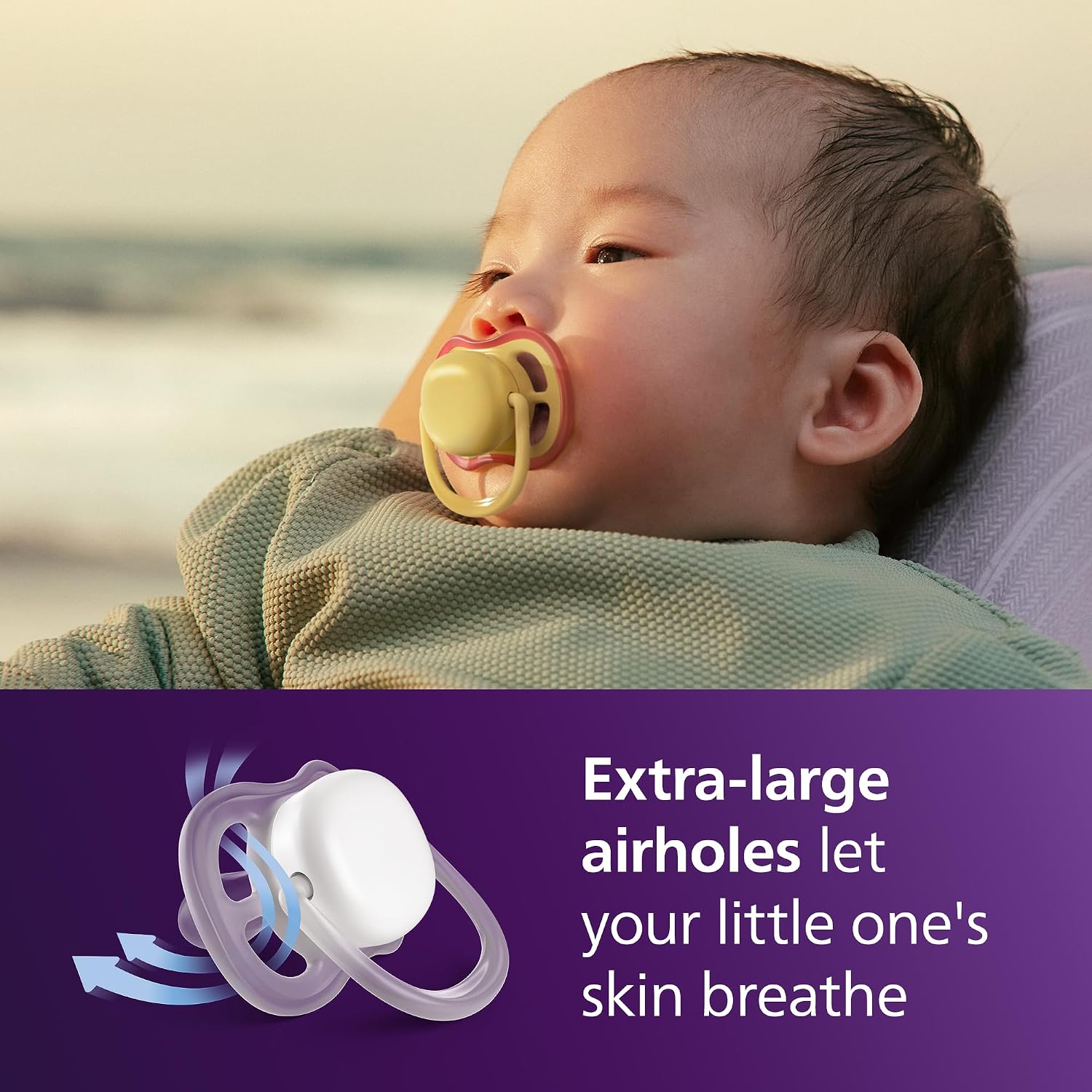 Philips Avent Ultra Air Day & Night Baby Pacifier, 0-6 Months, BPA-Free
