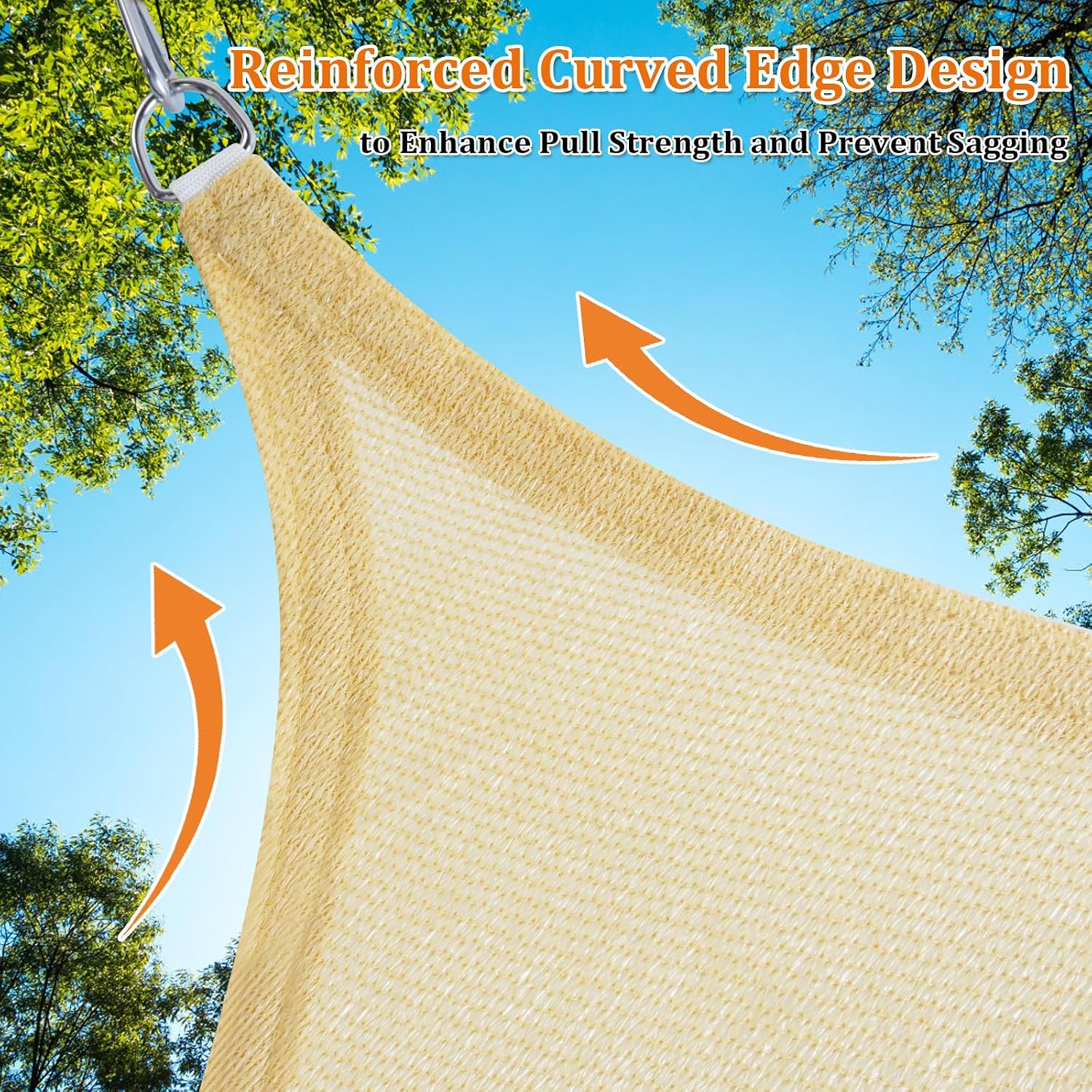Shade&Beyond 7'X13' Sun Shade Sail Sand Rectangle