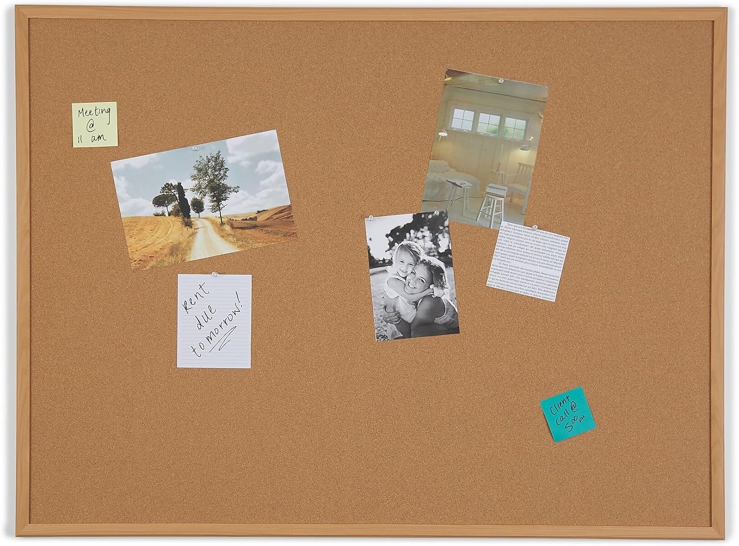 Staples Standard Cork Bulletin Board, Oak Finish Frame, 4x3 Ft