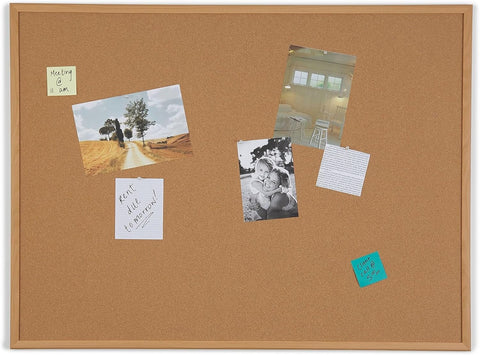 Staples Standard Cork Bulletin Board, Oak Finish Frame, 4x3 Ft