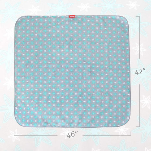 Splat Mat Under High Chair Mat for Baby's Mealtime,Green Flower, 42x46Inch