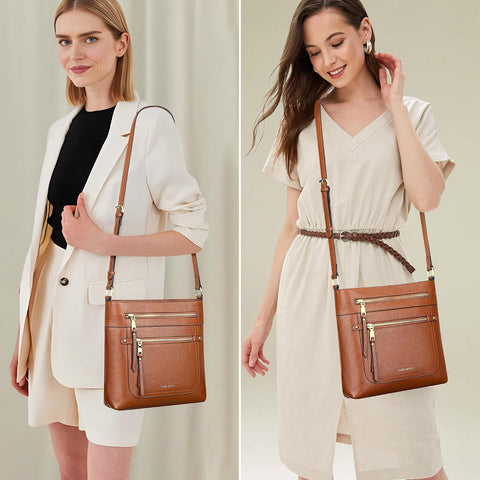 Over Earth Crossbody Bags for Women Leather Purses with Multiple Pockets