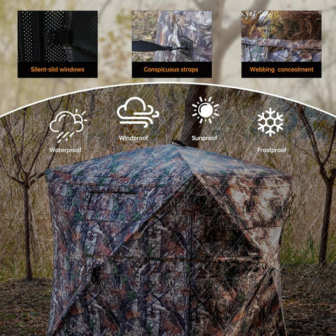 360/270 Degree See Through Hunting Blind, Pop Up Ground Blind