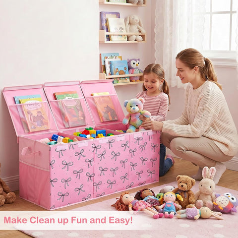 Toy Box with Adjustable Divider Large Toy Chest Storage for Nursery Kidroom