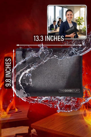 Fireproof Document Pouch (10"x13")- Protect Cash with a Fire Safe Money Bag