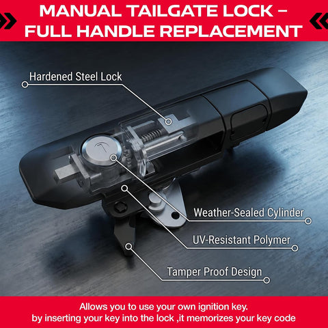 Pop & Lock PL5500 Tacoma Tailgate Lock Handle Replacement, 2005-2015