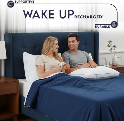 Utopia Bedding Gusset Bed Pillow, Hotel Pillows Queen Size Set of 2, White