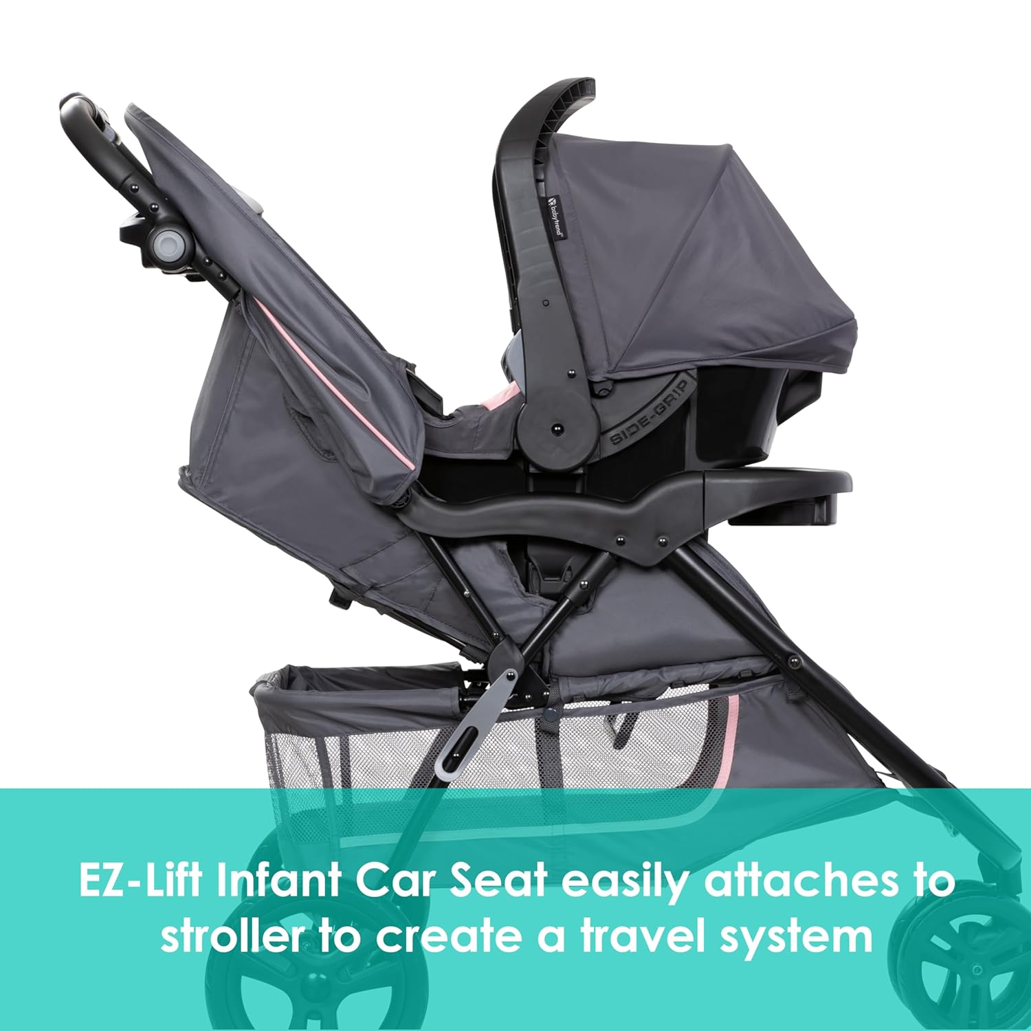 Baby Trend EZ Ride Travel System with EZ-Lift™ Infant Car Seat, Dash Pink