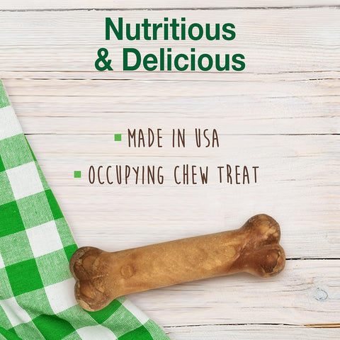 Nylabone Healthy Edibles Natural Dog Chews, Long Lasting Bones for Dogs, Bacon Flavor Dog Treats, Medium (2 Count) (Pack of 2)