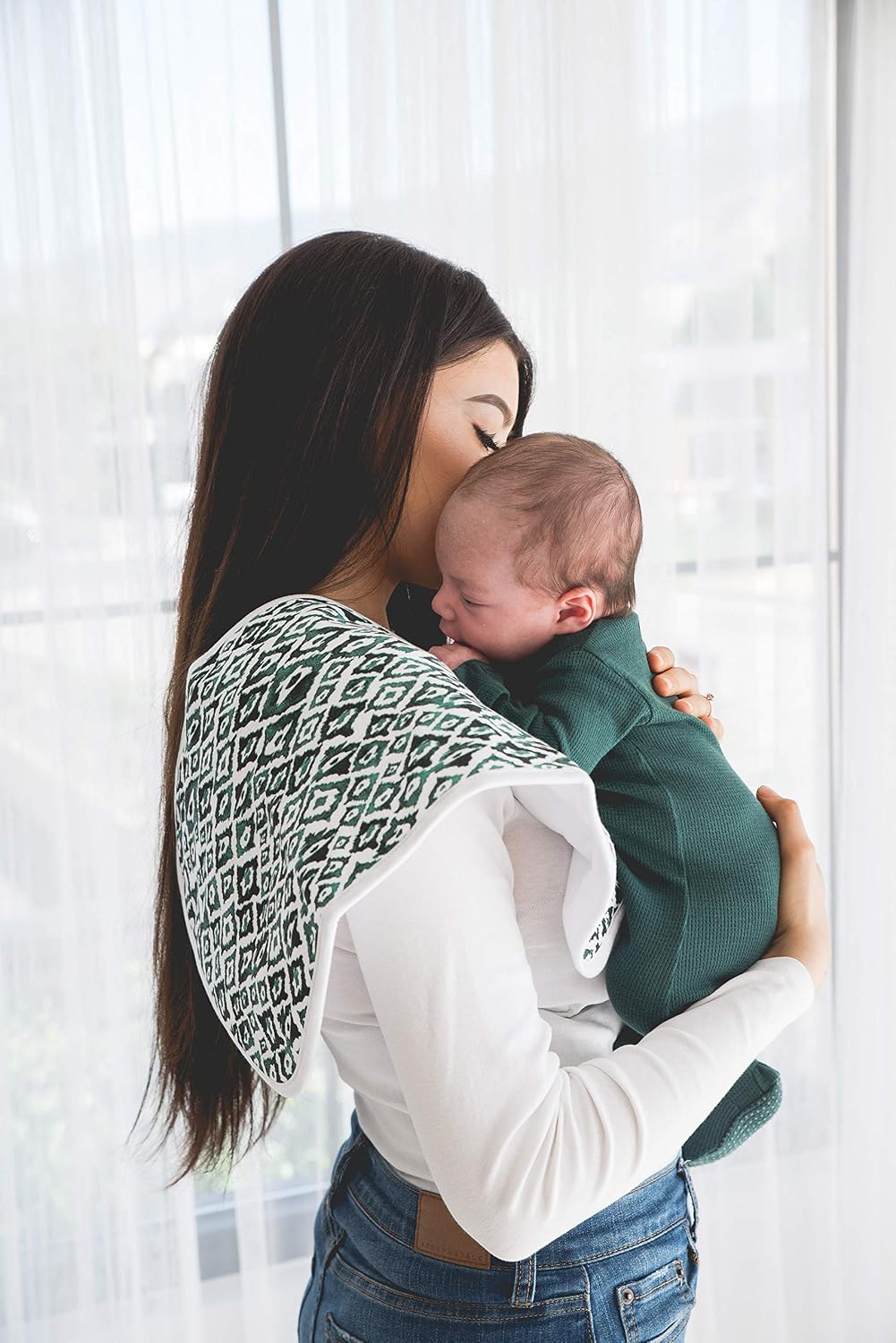 Copper Pearl Premium Baby Burp Cloths - 3-Pack Large Cotton Burp Cloths, Extra Soft Spit Up Rags with 3 Absorbent Layers, Perfect for Baby Boy Gifts (21" x 10" Size, Bison Set)