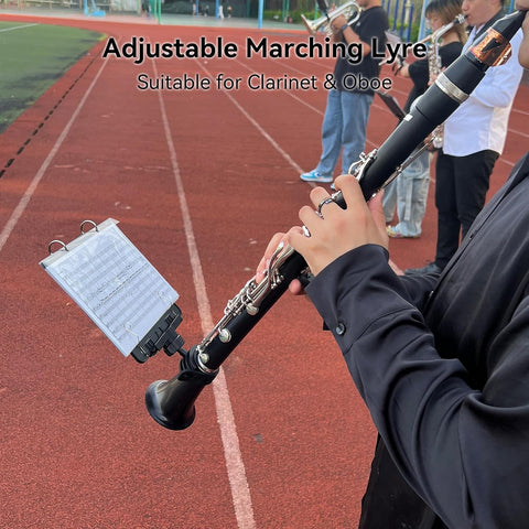 TC10C Clarinet Lyre with Flip Folder for Marching Band