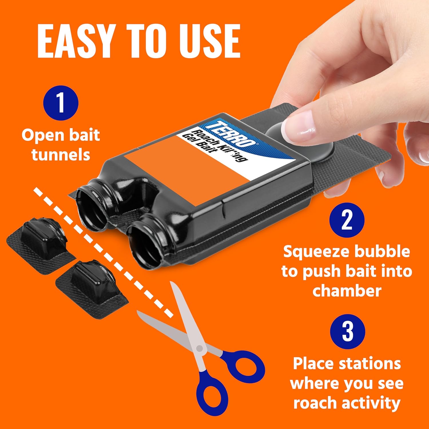 TERRO Roach Killer Gel Bait Stations, 12-Pack, Ready-to-Use Cockroach Bait