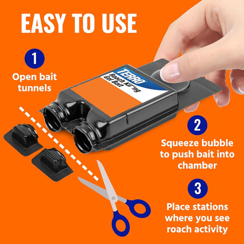 TERRO Roach Killer Gel Bait Stations, 12-Pack, Ready-to-Use Cockroach Bait
