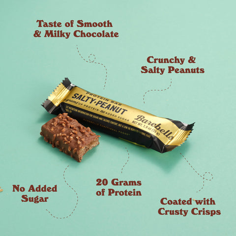 Barebells Protein Bars Salty Peanut - 12 Count, 1.94oz Bars with 20g of High Protein - Chocolate Protein Bar with 1g of Total Sugars - Perfect on The Go Protein Snack & Breakfast Bar