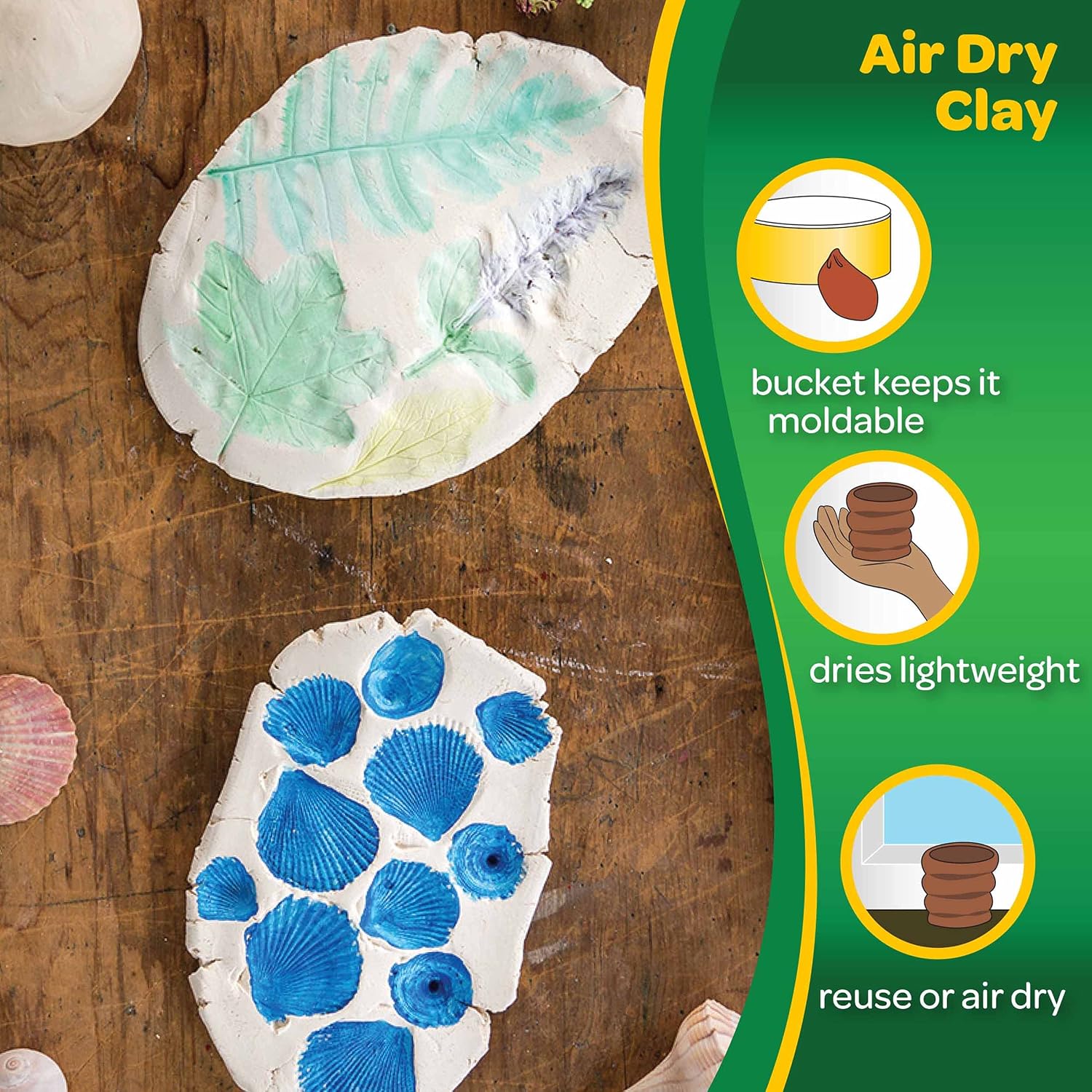 Crayola Air Dry Clay for Kids - White, 25lbs, Teacher Wishlist Supplies, Classroom Must Haves, Bulk Modeling Clay for Kids, No Bake, Sculpting & Molding Material